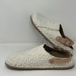 BIRKENSTOCK Lutry Bouclé Clog Eggshell Size 40 NEW Convertible Strap Cork Footbe